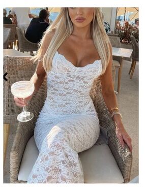 Thats So Fetch - Destiny Lace Sheer Midi Dress in White